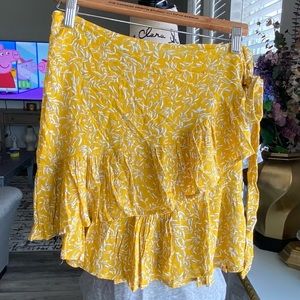 Hayden Los Angeles  yellow Floral Print Ruffled Mini Skirt # 7